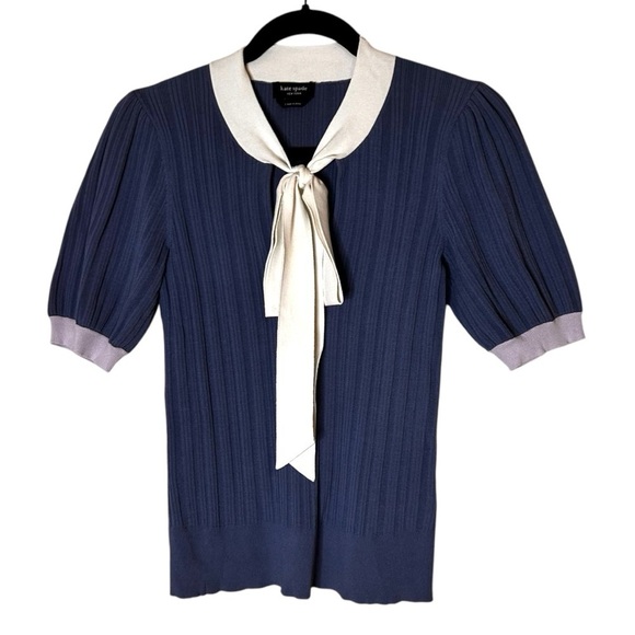 Kate Spade Colorblock Bow-neck Sweater- size Small - Picture 4 of 13